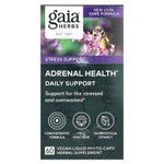 Gaia Herbs, Adrenal Health, ежедневная поддержка, 60 веганских жидких фито-капсул