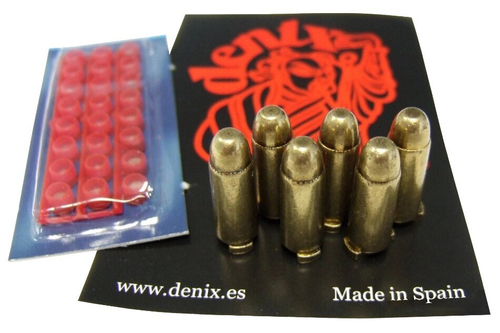 Патрон декоративный под капсюль для револьверов калибр 45 Denix (комплект 6 шт.), Denix