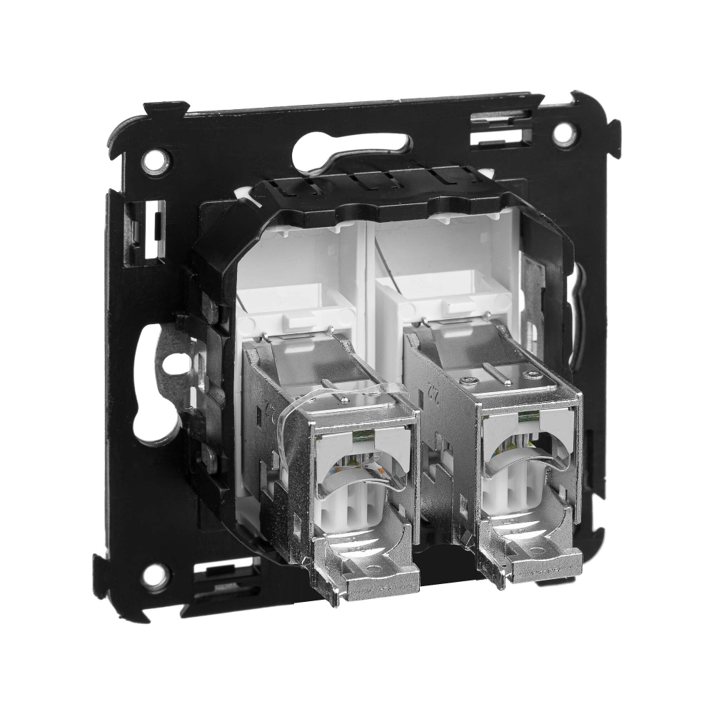 Компьютерная розетка RJ-45 в стену, кат.5e двойная экранированная, "Avanti", "Белое облако"