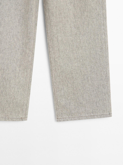 Massimo Dutti Джинсы со средней посадкой и широкими штанинами, бежевый