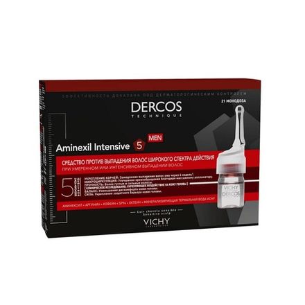Vichy Dercos Aminexil Средство против выпадения волос для мужчин, 21 монодоза