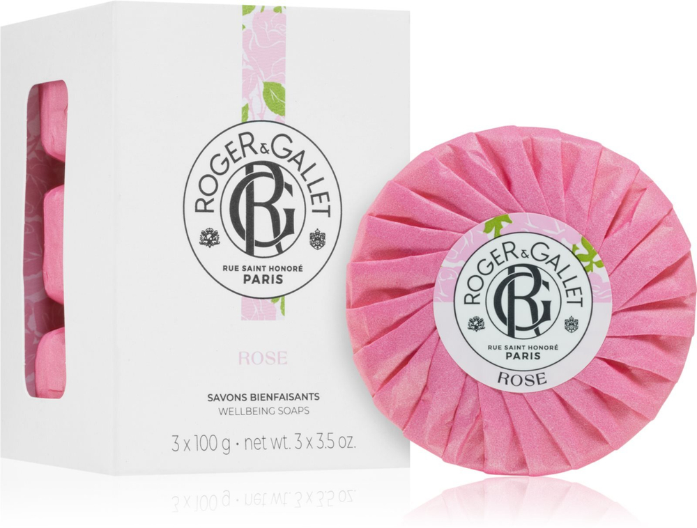 Roger & Gallet Rose - парфюмированное мыло /   3x100  g  / GTIN 3252550620574