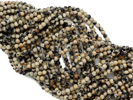Нить бусин из яшмы далматиновой 2,3мм, гладкие