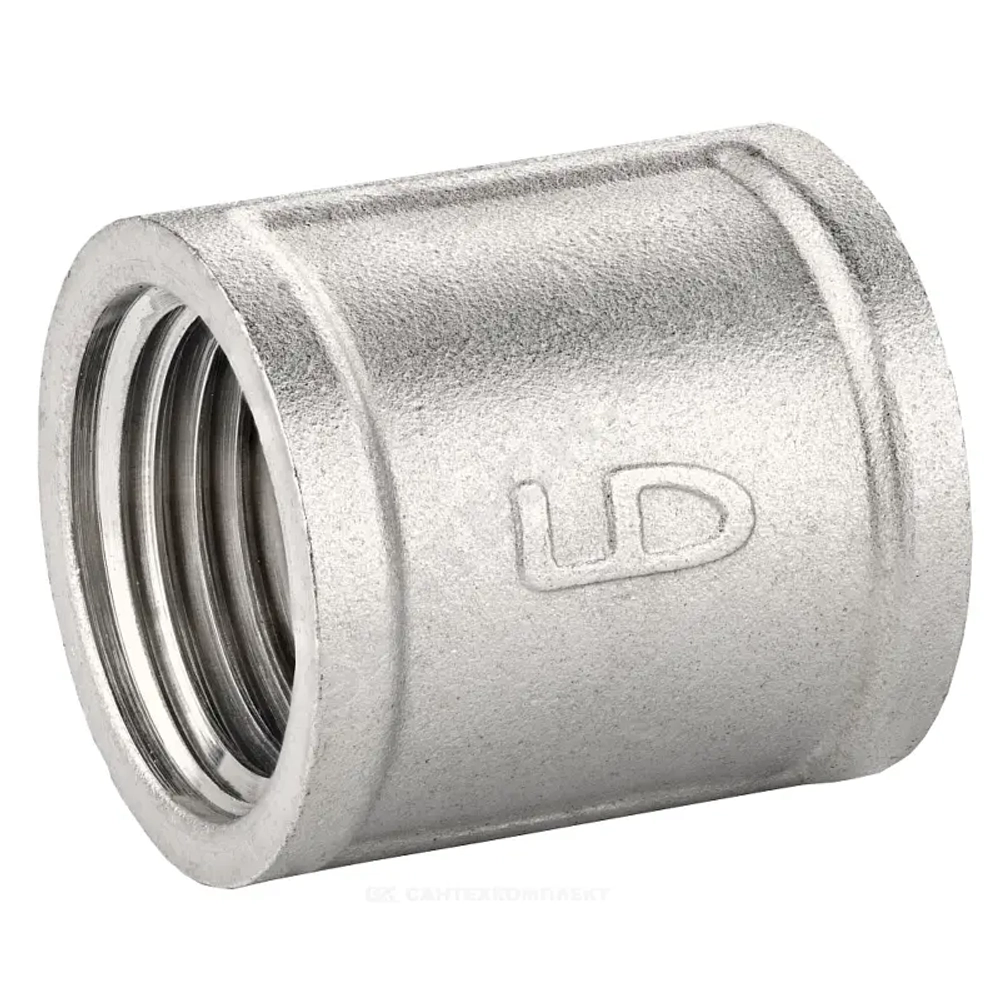 Муфта LD Pride DN25 (1") ВР латунь никель LD.67.502.25