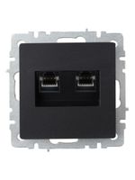 BRITE Розетка компьютерная двойная RJ45 кат.6 РК11-2-БрЧ черный IEK