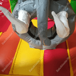 Надувной батут-горка "Слоник в джунглях",с переходом  6*5*5,5 м