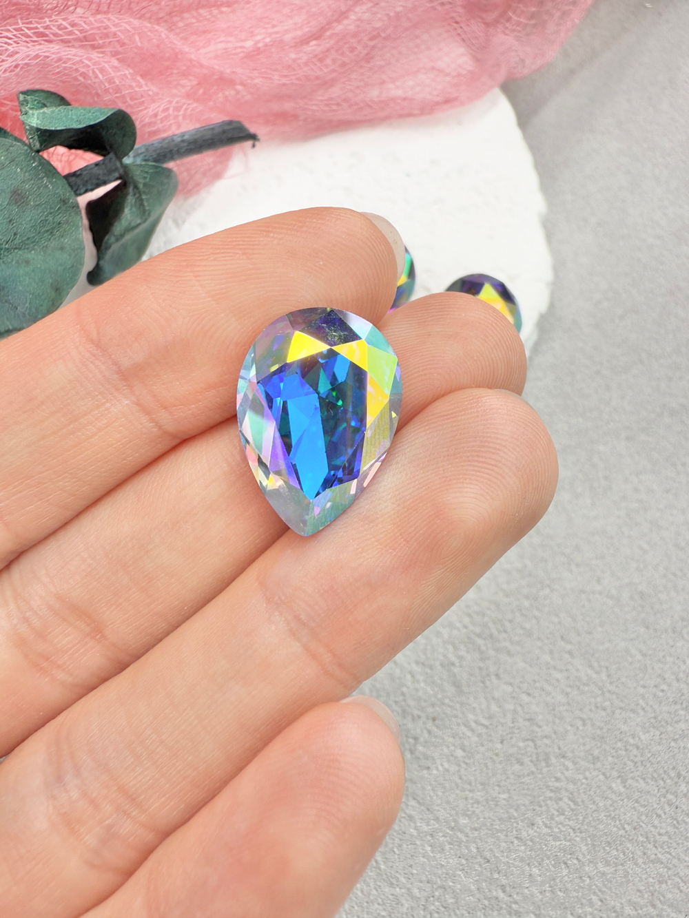 Капля Drop 18*13 мм, Light Sapphire AB