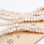 Бусина Треугольник, стекло, цвет кремовый AB, размер около 3*4 мм, цена за нить 36 см