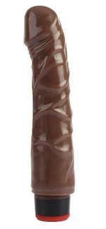 Коричневый вибратор-реалистик 8 Vibrating Dildo - 21 см. (Цвет: коричневый)