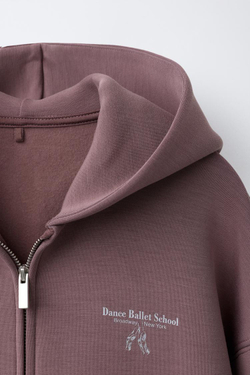 ZARA ХУДИ НА МОЛНИИ С МОДАЛОМ «БАЛЕТ», РОЗОВЫЙ