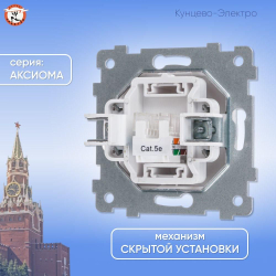 "Аксиома" Механизм розетки низковольтной ПК скрытой установки РК1-458 Кунцево Электро