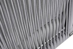 "Канны" угловой модуль плетеный из роупа, каркас алюминий белый шагрень, роуп светло-серый круглый, ткань светло-серая