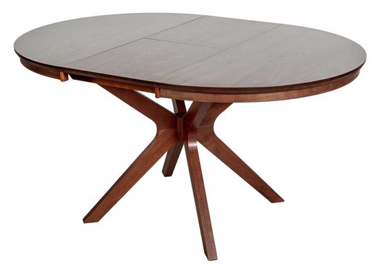 Комплект Стол VERONA 1100 CV с круглой столешницей + 4 стула СИТИ-ВР (вращающийся) с мягкой спинкой / Американский орех