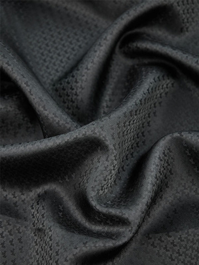 Ткань подкладочная Жаккард, шир. 145 см, 90 гр/м2, вискоза 45%, п/э 55%, чёрный