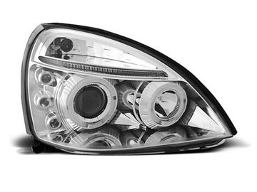 Передние фары Renault Clio 2 angel eyes chrome
