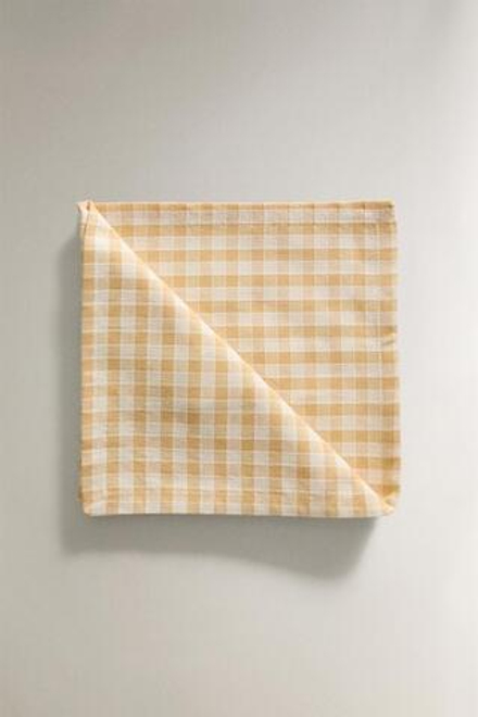 ZARA HOME САЛФЕТКА В КЛЕТКУ (КОМПЛЕКТ ИЗ 2 ПРЕДМЕТОВ), ВАНИЛЬНЫЙ