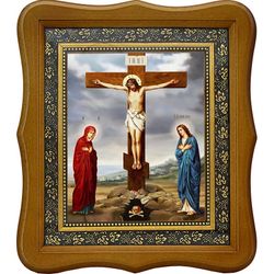 Распятие Господа Иисуса Христа. Икона на холсте.