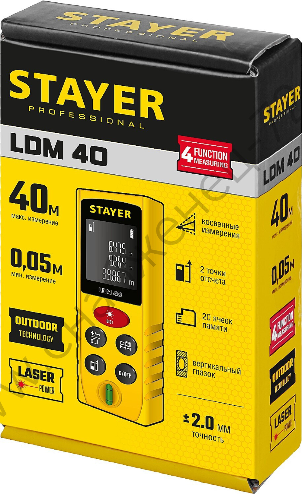 STAYER 40 м, лазерный дальномер, Professional (34956)