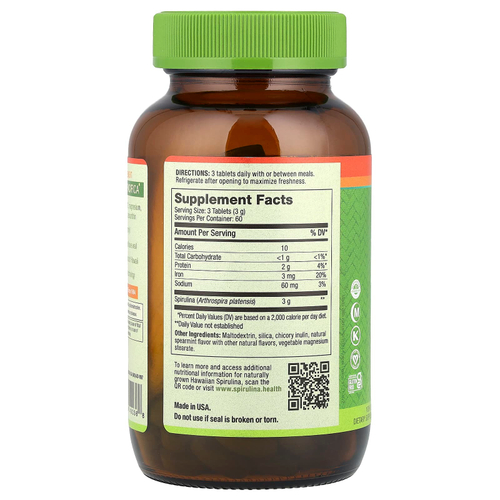 Nutrex Hawaii, Pure Hawaiian Spirulina®, мята колосистая, 1000 мг, 180 таблеток