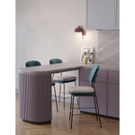 Стул полубарный pea, велюр, сине-зеленый/бежевый