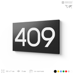 Номер на дверь 409, табличка на дверь для офиса, квартиры, кабинета, аудитории, склада, черная 120х70 мм, Айдентика Технолоджи