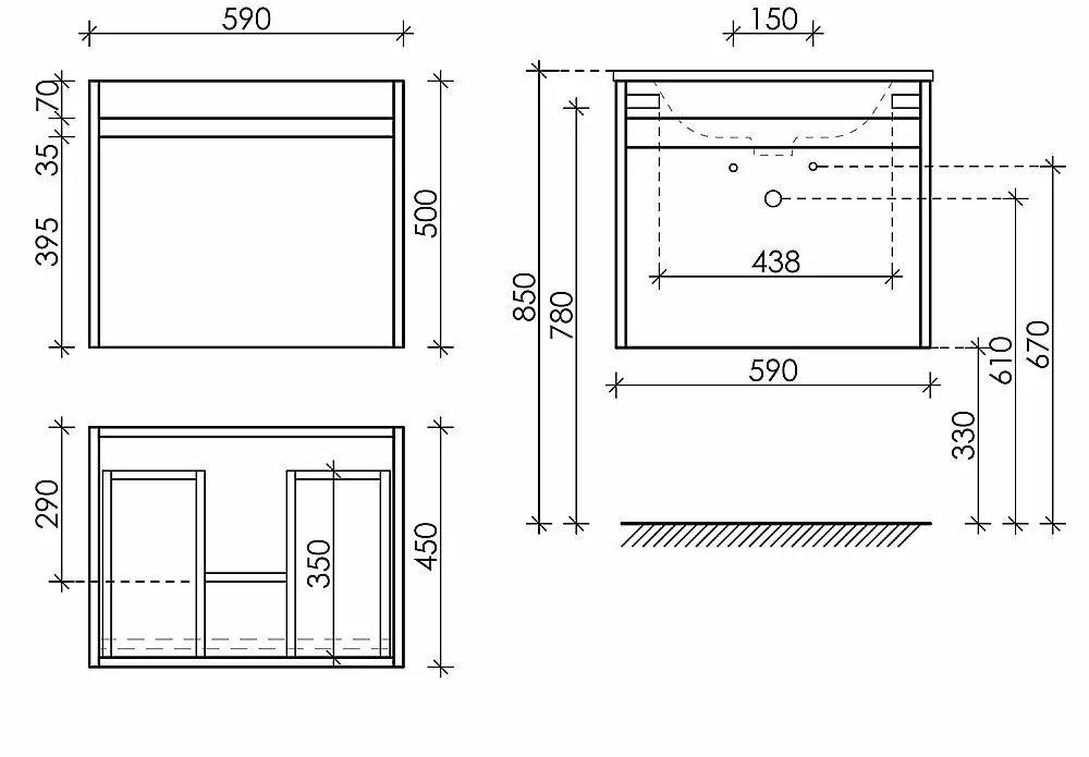 Тумба с раковиной Sancos Smart SM60E дуб бардолино