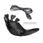 Черное эрекционное кольцо с вибрацией Ruben (Цвет: черный)