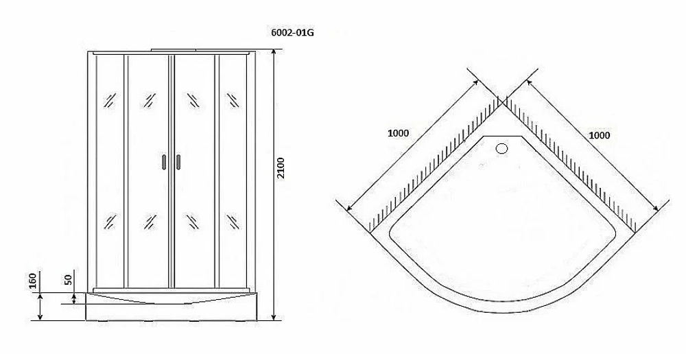 Душевая кабина с сенсором Niagara Premium NG- 6002-01G 100x100