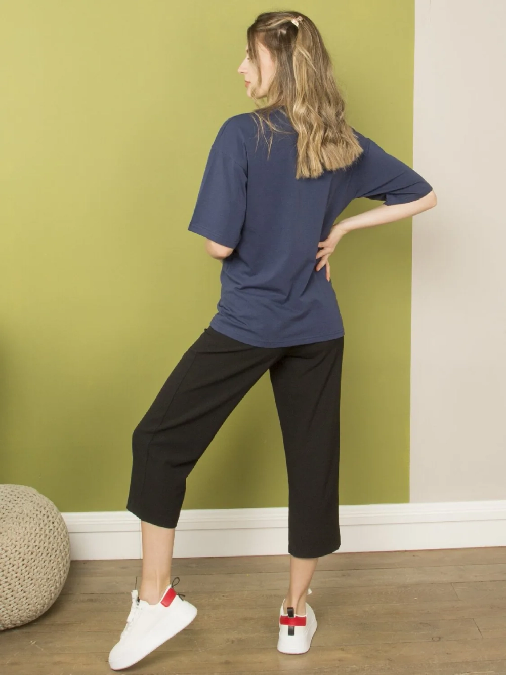 Брюки кюлоты для беременных 3349 т.синий