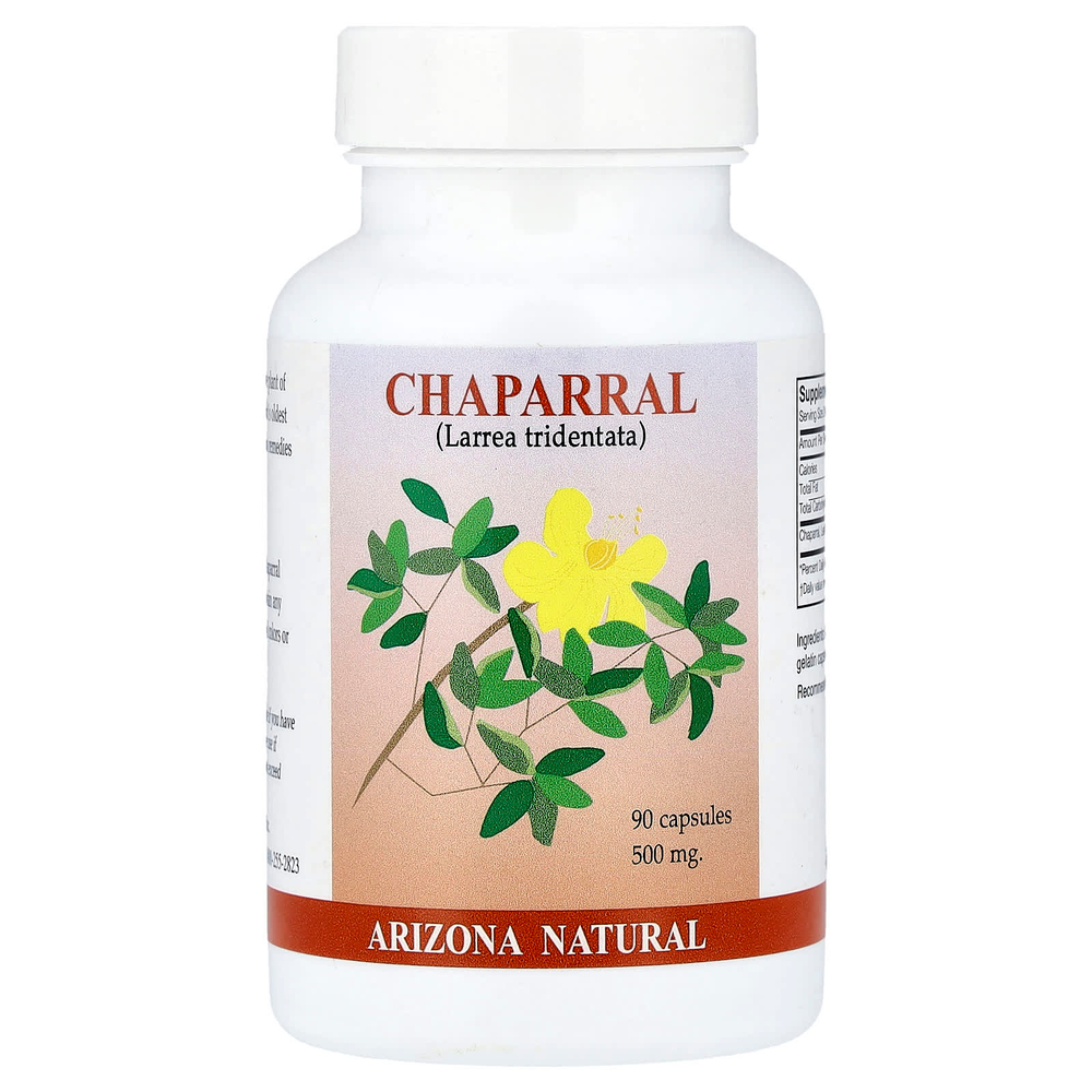 Arizona Natural, чапараль, 90 капсул (500 мг в 1 капсуле)