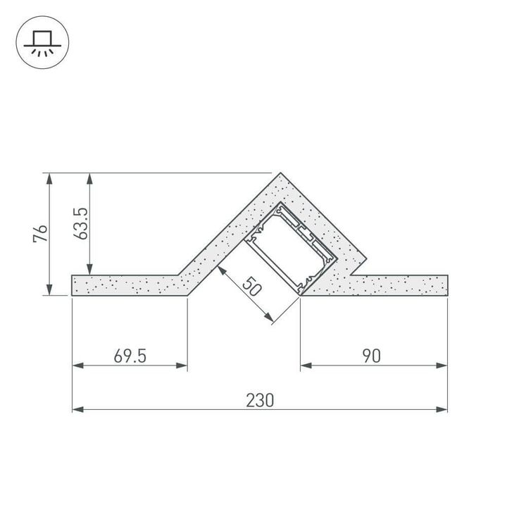 Профиль декоративный Arlight ARL-Slot45-50-2000 022268