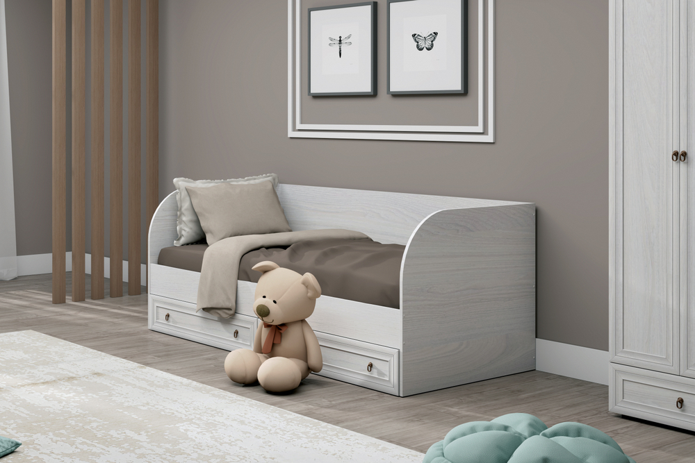 Кровать 0,9 с ящиками МС "Алисия"