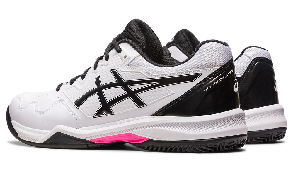 Мужские кроссовки теннисные Asics Gel-Dedicate 7 Clay - white/hot pink