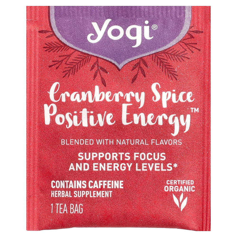 Yogi Tea, клюква и специи Positive Energy™, 16 чайных пакетиков, 36 г (1,27 унции)