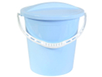 Ведро 14л с крышкой бледно-голубой/белый с мерной шкалой