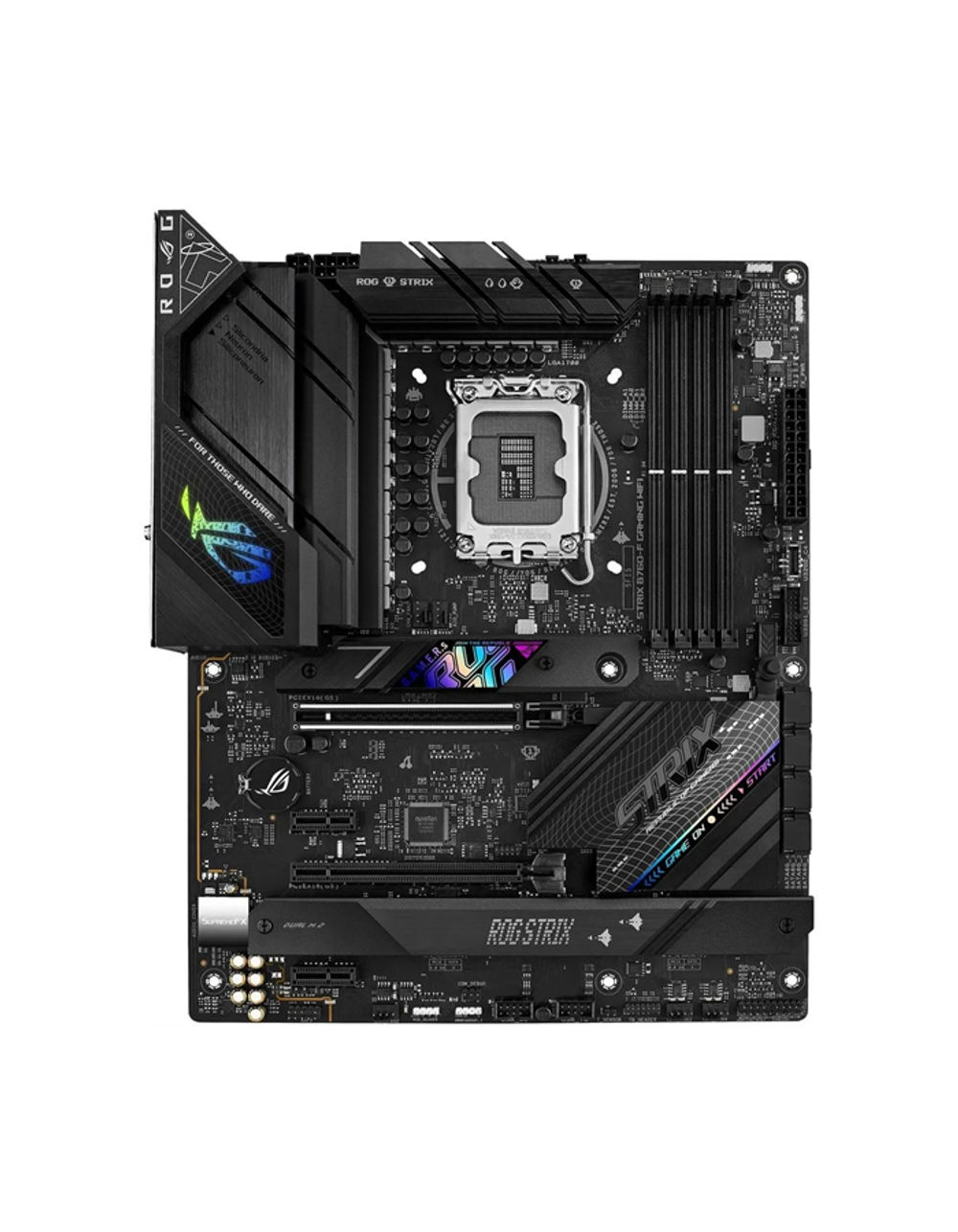 ASUS ROG STRIX B760-F GAMING WIFI, LGA1700, B760, 4*DDR5, 4*SATA, 3*M.2, 7*USB 3.2, Type-C, 2*PCIx16, 2*PCIx1, DP+HDMI, ATX; 90MB1CT0-M0EAY0
