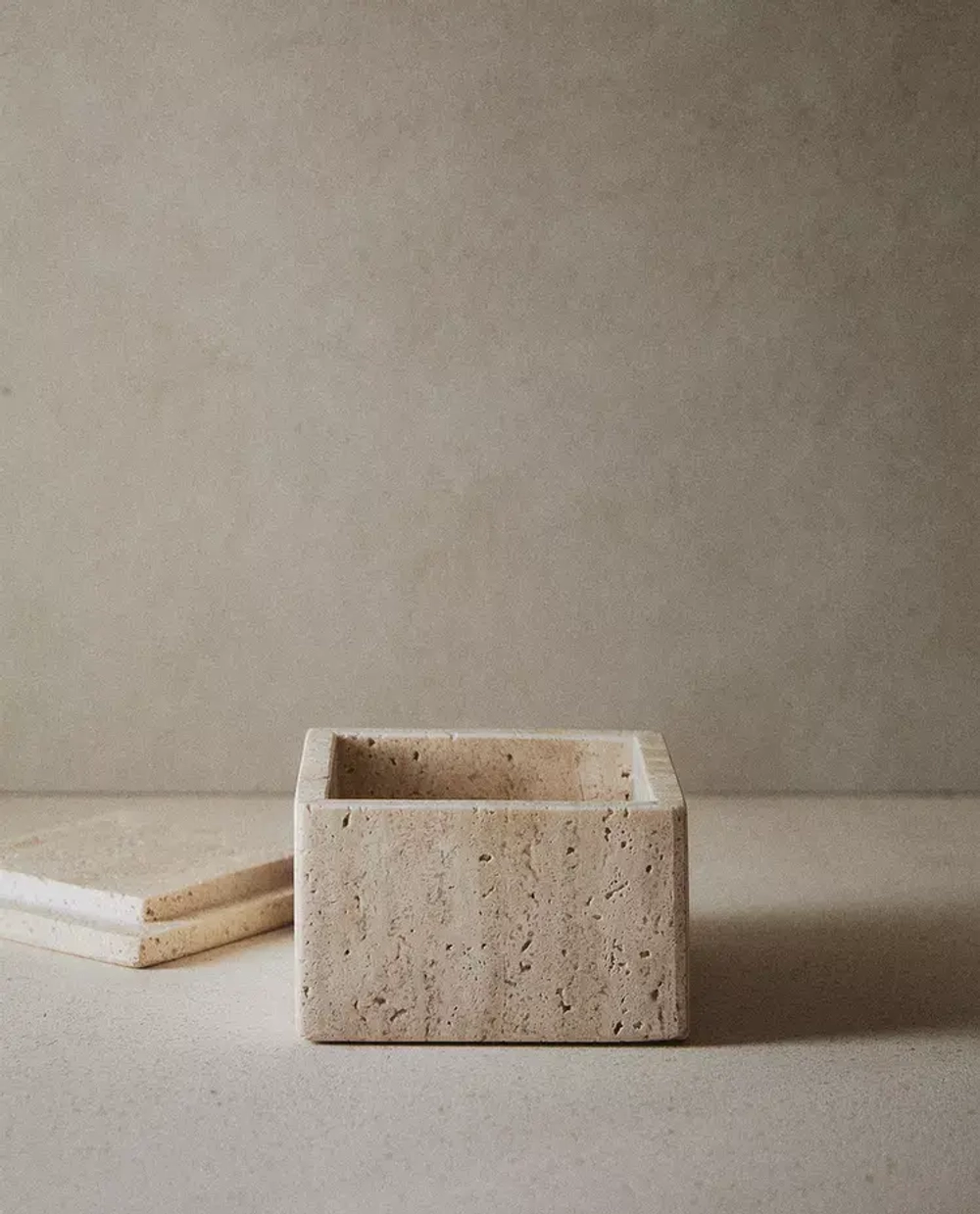 ZARA HOME МРАМОРНАЯ ЕМКОСТЬ ДЛЯ ХРАНЕНИЯ, БЕЖЕВЫЙ