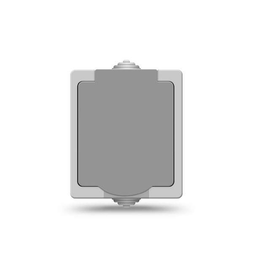 Розетка 1 ОП с/з с крышкой серая IP54 АЛЛЕГРО Universal