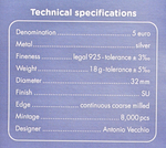 ИТАЛИЯ, 2022, 5 ЕВРО [СЕРЕБРО].