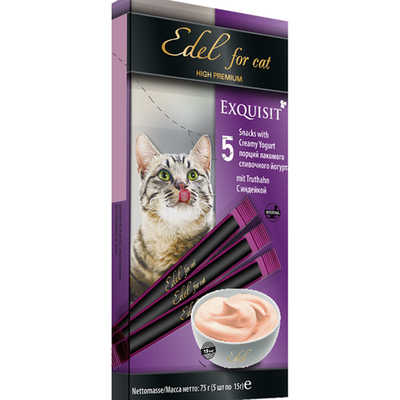 Лакомство для кошек Edel "Крем-суп" (сливочный йогурт с индейкой) 5х1