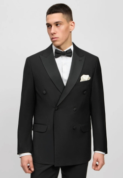 Мужской смокинг двубортный (черный) Б66