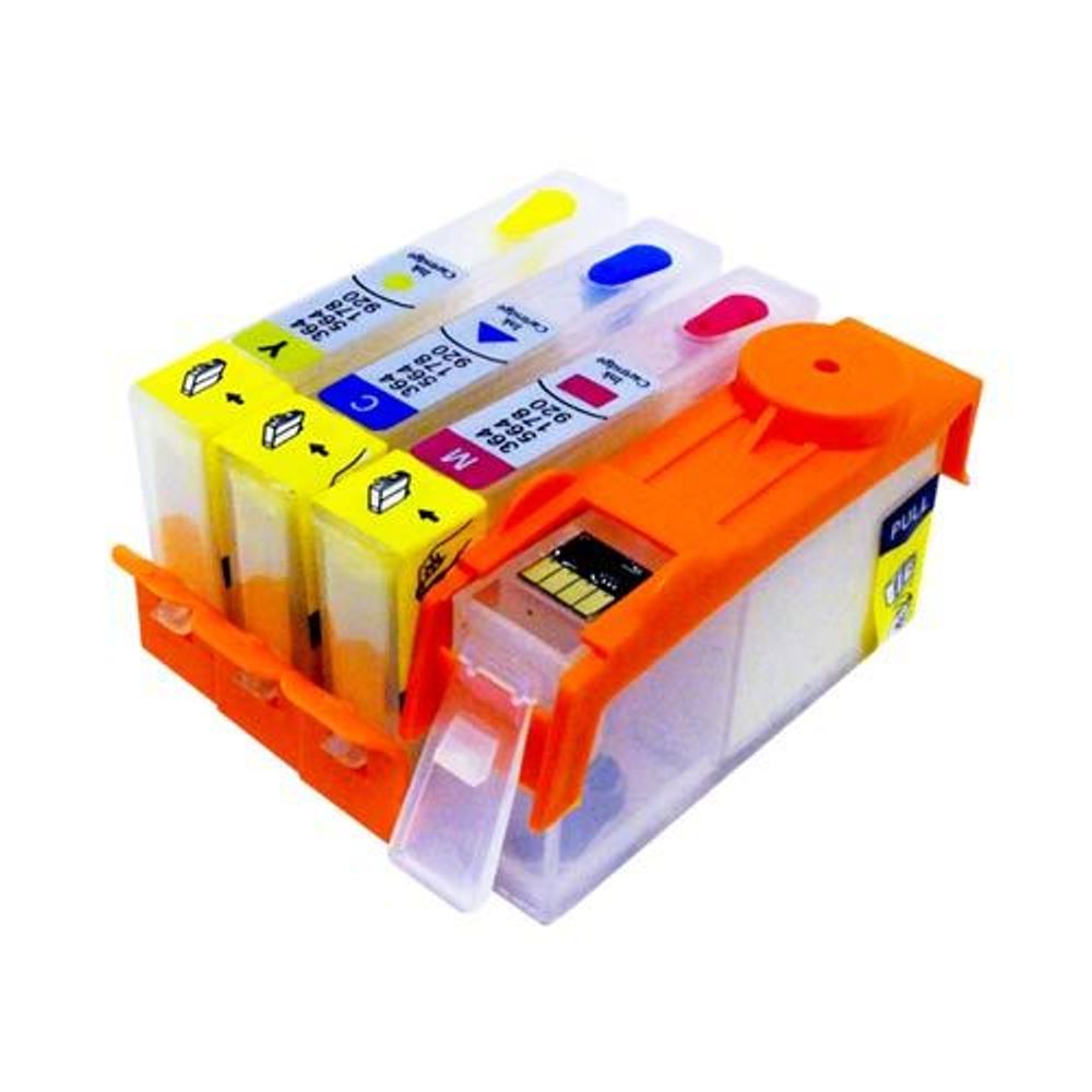 Набор картриджей ПЗК (920) для HP Officejet 6000/6500/7000/7500 / chip/ 4 шт Re-HP920 (БЕЗ ЧЕРНИЛ) IST
