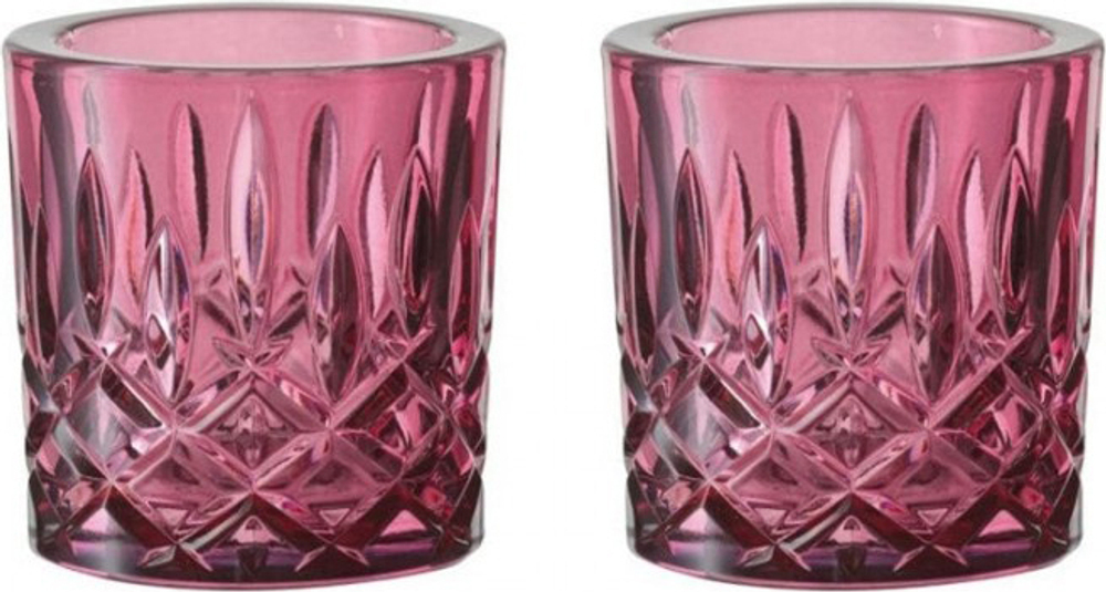 NOBLESSE - Набор подсвечников 2 шт. малиновый H=66мм, D=71мм