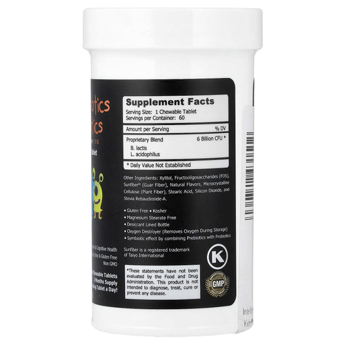 Intelligent Labs, пробиотики и пребиотики для детей, со вкусом лесных ягод, 60 жевательных таблеток