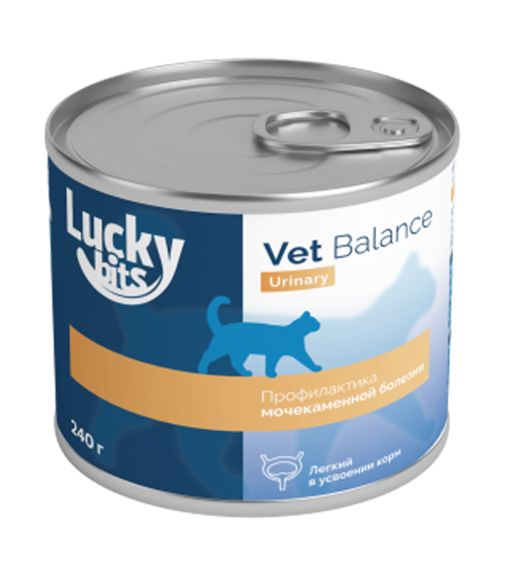 Lucky bits Urinary консервы для кошек профилактика при заболеваниях мочевывод. путей 240гр.