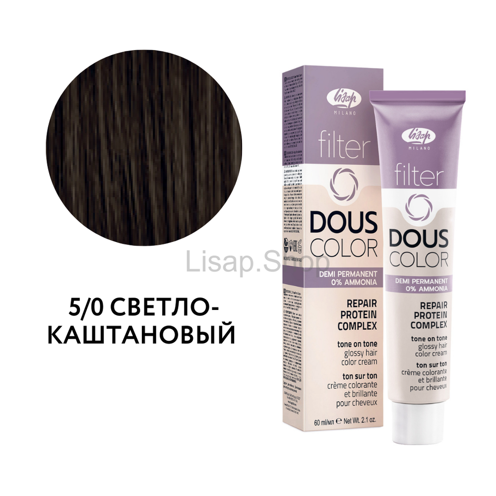 Полуперманентный безаммиачный крем-краситель тон-в-тон "Filter Dous Сolor" (60мл)