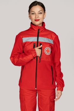 Толстовка флисовая женская Скорая помощь Medicline цв. КРАСНЫЙ