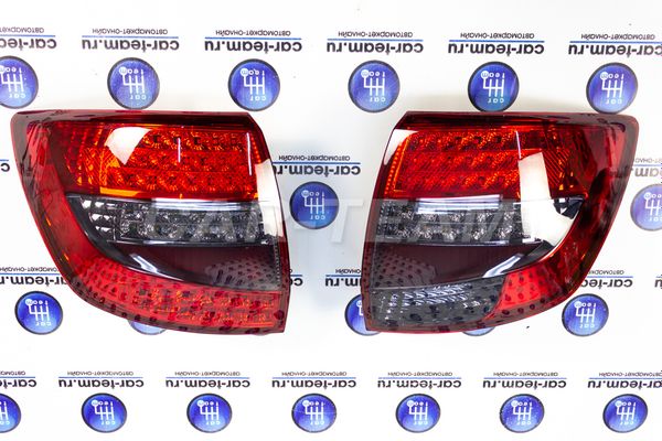 Задние фонари 310 LED на Лада Гранта, Гранта FL седан, диодные красно-серые с плавающими поворотниками