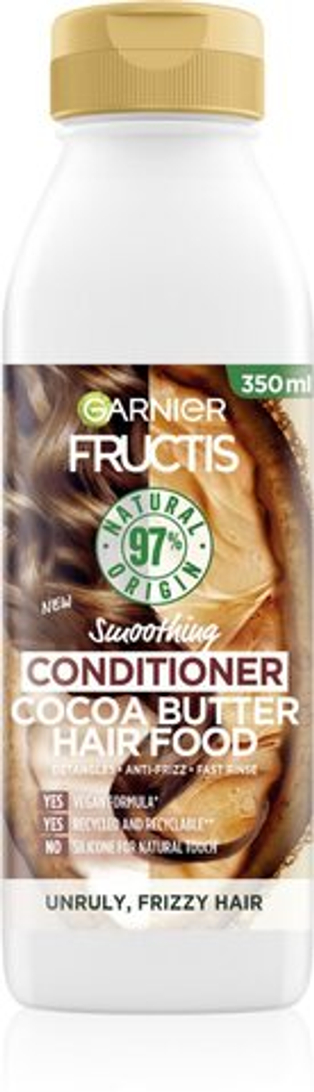 Garnier Fructis Cocoa Butter Hair Food - разглаживающий бальзам для непослушных и вьющихся волос /   350  ml  / GTIN 3600542432559