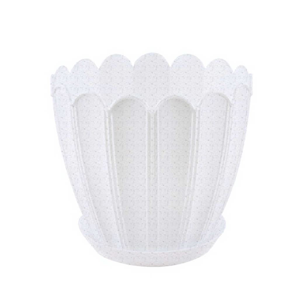 Кашпо "Хризантема" с поддоном 2,1л (бел)